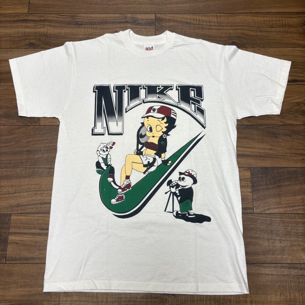Vintage Nike Betty Boop Bootleg Anvil Logo Hip Hop Mens Size Large T Shirt